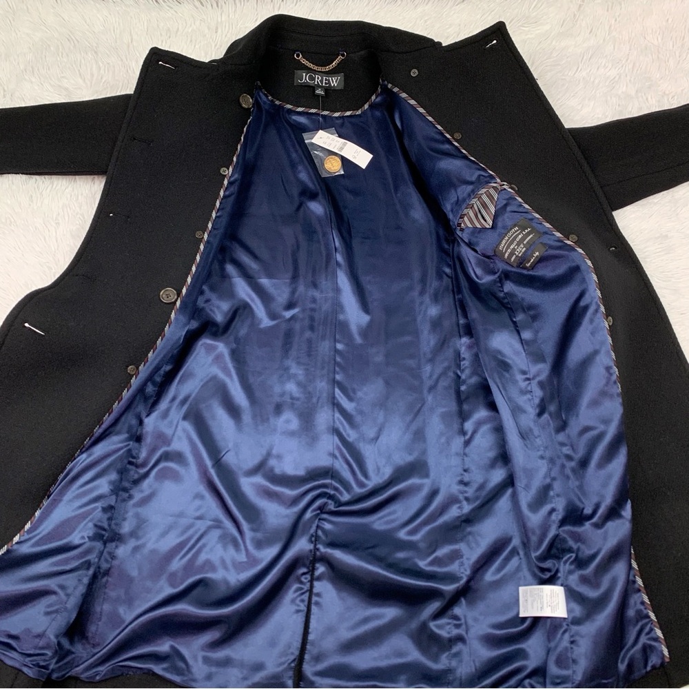 J Crew Petite Warwick topcoat in Italian stadium-cloth wool blend in black - Picture 11 of 16